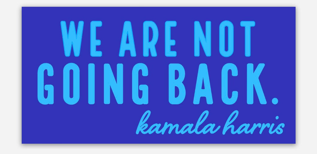 We Are Not Going Back. Bumper Sticker PREORDER