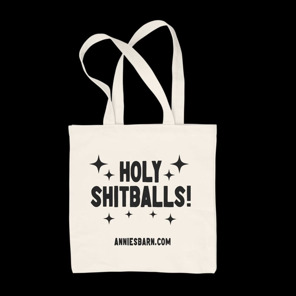 HOLY SHITBALLS Cream and Black Tote Bag
