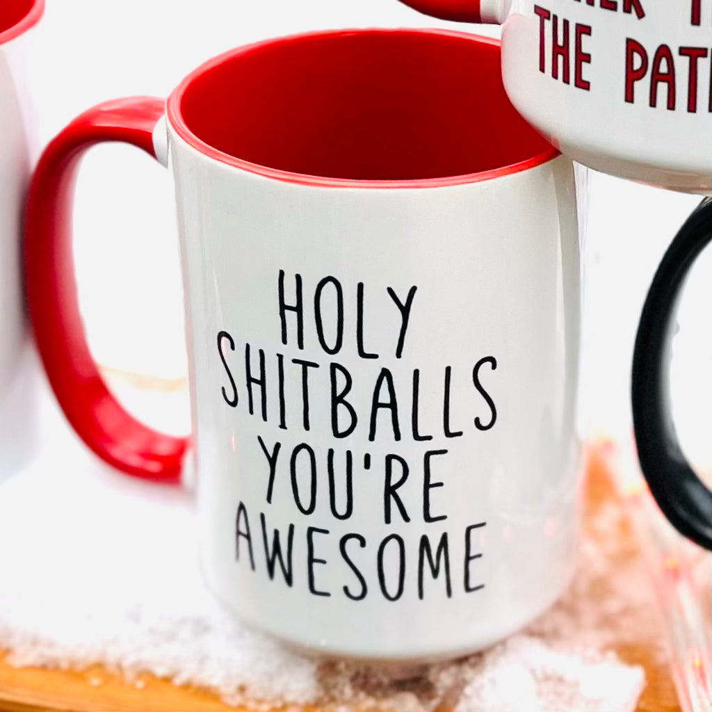 Holy Shitballs Red Coffee Mug