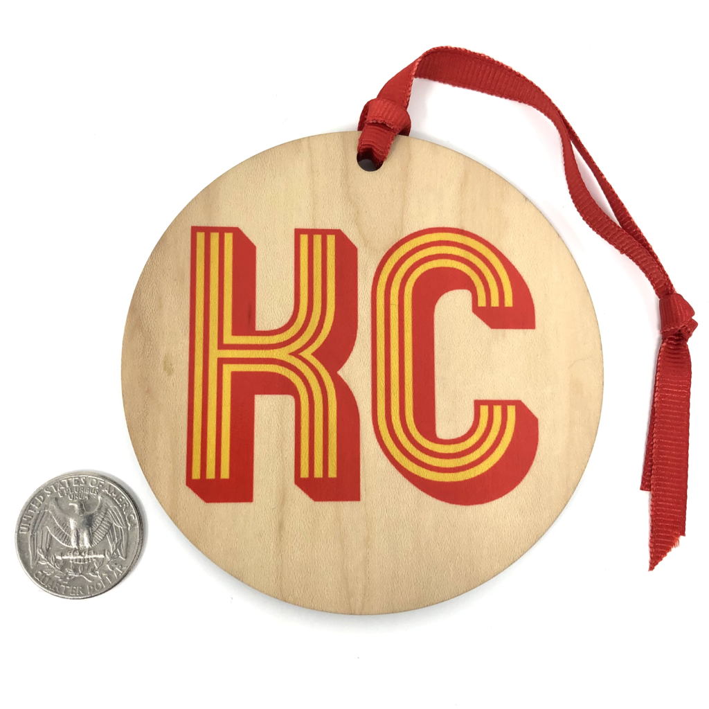 KC Vibe Red Wood Ornament
