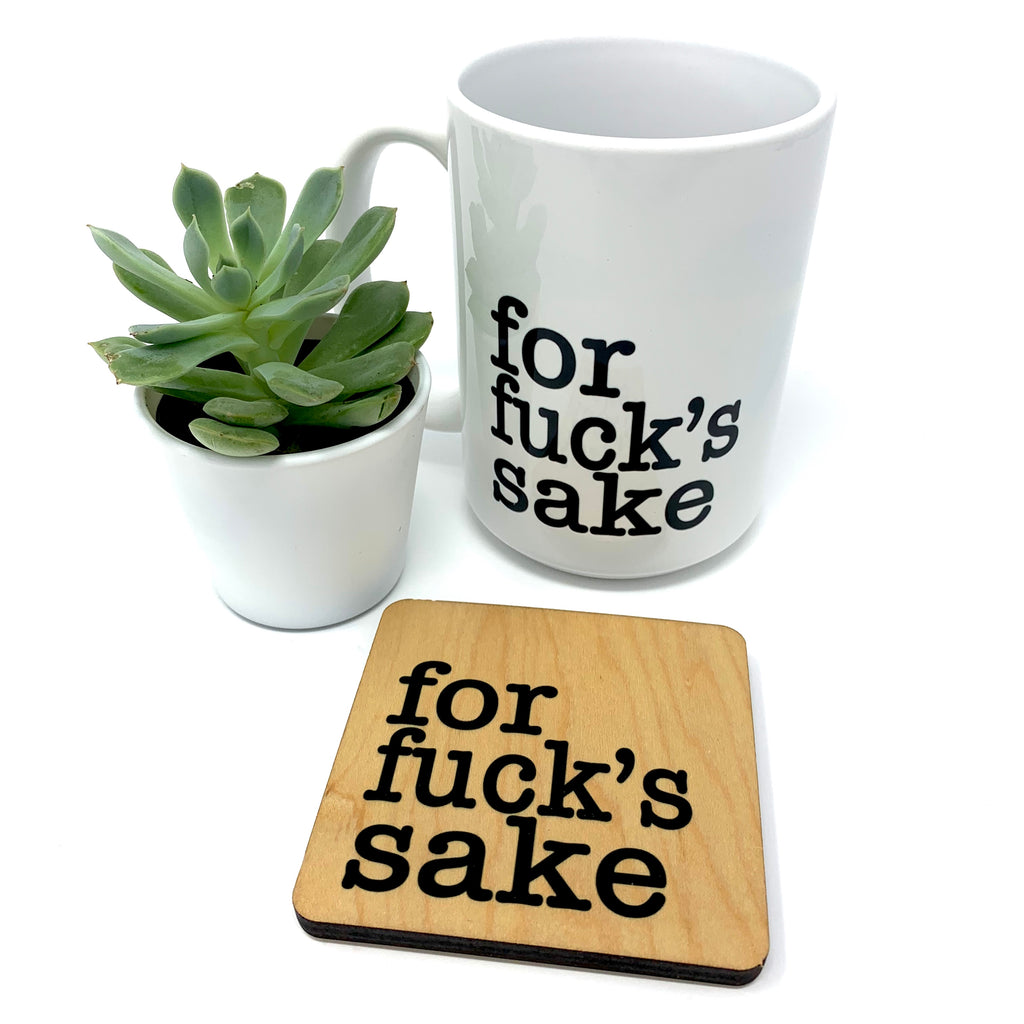 For Fuck's Sake coffee mug and coaster set