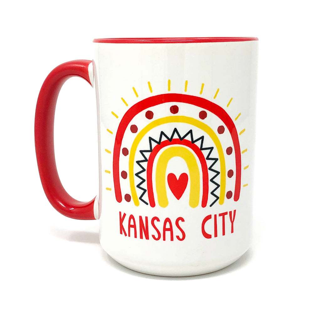 Kansas City Rainbow Heart Coffee Mug